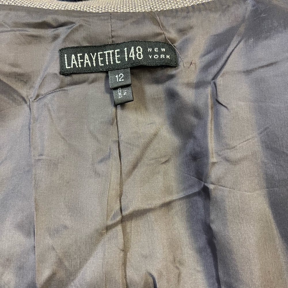 Lafayette 148 New York 100% Wool Blazer Size 12 Brown Tailored Jacket Career - Picture 9 of 10
